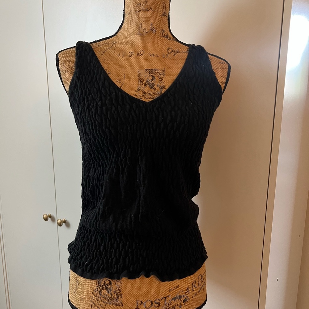 Banana Republic Black Textured Tank Top